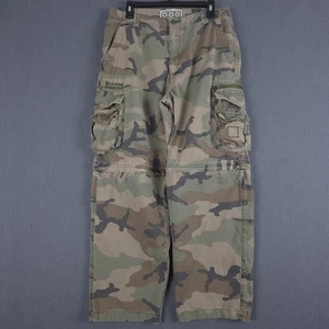No Boundaries Baggy Cargo Camo Pants Mens 34x32 (Fits 33x30) Convertible Y2K - Picture 1 of 17