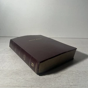 Holy Bible KJV Super Giant Print Reference Bibl Burgundy Leather Book Holman - Picture 1 of 8