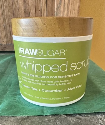 Raw Sugar Whipped Scrub for Sensitive Skin  w/ Green Tea Cucumber Aloe Vera 15oz - Image 1 of 3