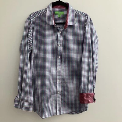Camisa a Cuadros Manga Larga Bristol & Bull Puño Abatible Para Hombre XL 17-17.5 34/35 USADA EN EXCELENTE CONDICIÓN Foto 1 de 4