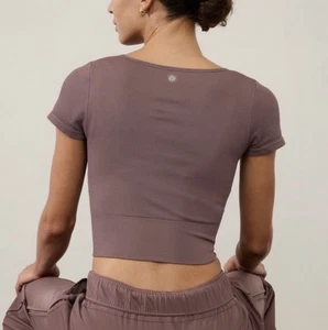 Nwt New Athleta Aurora Seamless Short Sleeve Top In Medium Smoky Rose - Picture 1 of 6