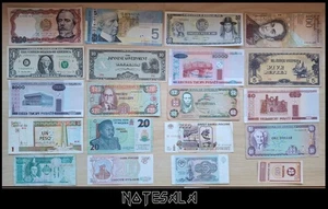 LOT 20 DIFERENT BANKNOTES OF WORLD Circulated Canada,Peru,USA,Jamaica,Nigeria - Picture 1 of 2