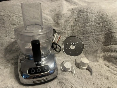 KitchenAid 9-Cup Food Processor With Bowl And Blades KFP740CRO Chrome Silver - Image 1 of 4