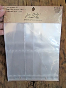 NEW Idea-ology Tim Holtz Large Page 8 Pockets Assorted Divided Clear Pages 93140 - Picture 1 of 5
