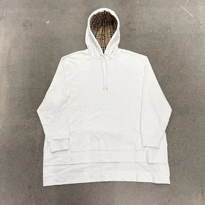 Burberry Oversized Checkered Hoodie Size Medium White - Image 1 of 4