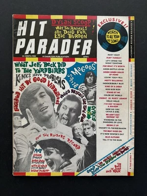 Hit Parader Magazine April 1967 Bob Dylan, Eric Burdon, Yardbirds, Kinks Raiders - Image 1 of 4