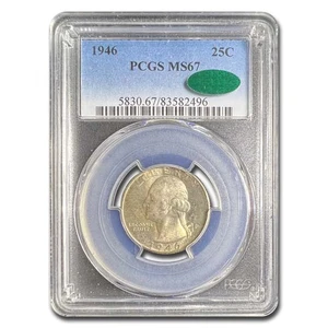 1946 Washington Quarter MS-67 PCGS CAC - Picture 1 of 3