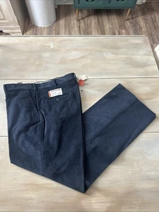 Vintage McGregor Corduroy Pants Sz 34x30 Dark Blue Poly Cotton Retro 70s NOS NWT - Picture 1 of 6