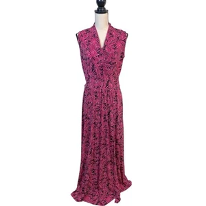 MICHAEL MICHAEL KORS Maxikleid ärmellos rosa Tropical Print Größe M - Bild 1 von 8