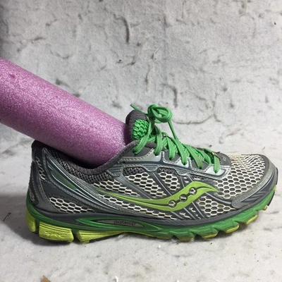 Кроссовки беговые женские Saucony Pro Grid 5 9 серые зеленые на шнуровке спортивные - Изображение 1 из 4