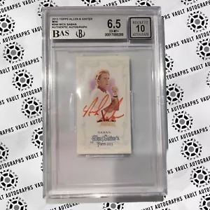 Nick Saban Signed 2013 Topps Allen & Ginter Mini #244 Beckett Auto 10 Card 6.5 - Picture 1 of 2