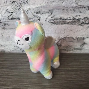Justice Tween Bo Llamacorn Unicorn Llama Rainbow 7" Plush Stuffed Animal Toy - Imagen 1 de 3