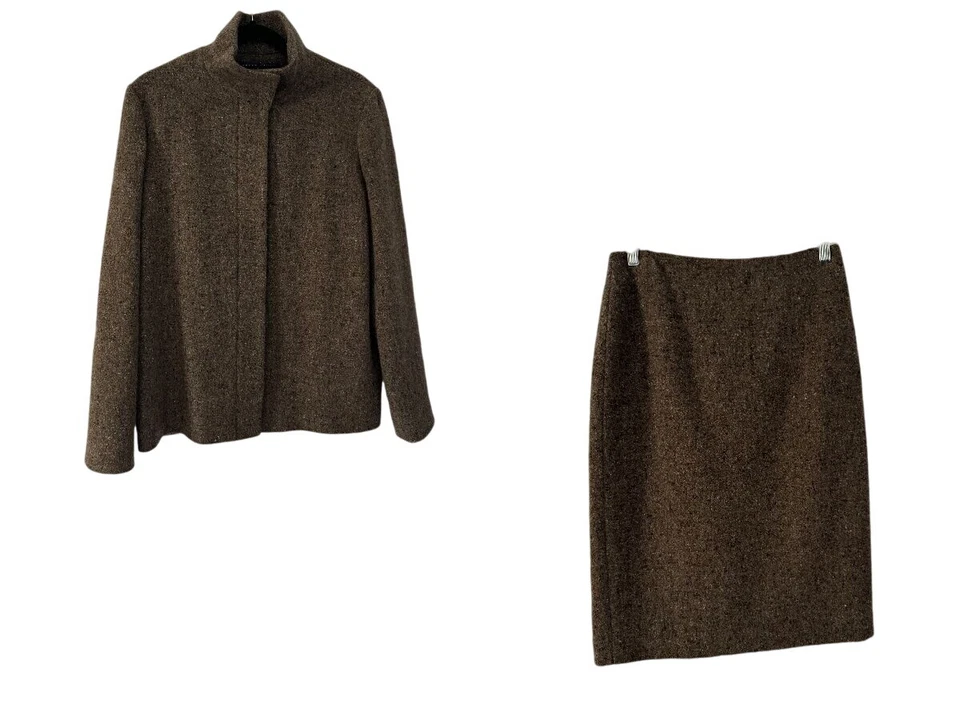 Conjunto de traje falda para mujer Ralph Lauren Collection etiqueta púrpura mezcla lana/cachemira Foto 1 de 4