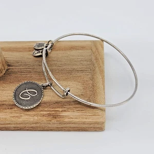 Alex & Ani Initial C Silver Bangle - Personalized Letter Charm - Picture 1 of 5