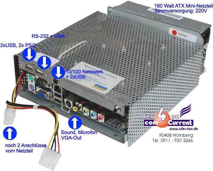 MINI PC MINI ITX BOARD EPIA SP 13000CPU VIA 1300MHz + 30GB HDD NETZTEIL RS 232 - Bild 1 von 1