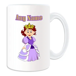 Personalised Gift Queen Mug Money Box Cup Fairy Tale Princess Girl Red Heart Tea - Picture 1 of 20