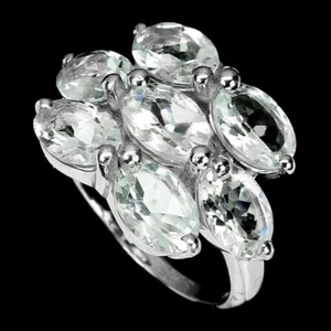 Anillo de Plata Aguamarina Genuino Sólido Esterlina Natural Gemas Extraídas Talla M EE. UU. 6,25 - Imagen 1 de 24