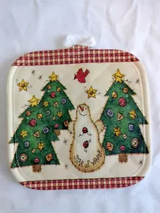 Hombre de nieve soporte para ollas estrella de maravilla rubio hogar 8" rojo verde Navidad - Imagen 1 de 4