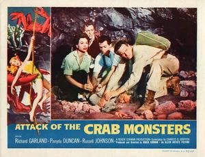 Tarjeta de vestíbulo del ataque de los monstruos cangrejo 1957 Roger Corman - Imagen 1 de 1