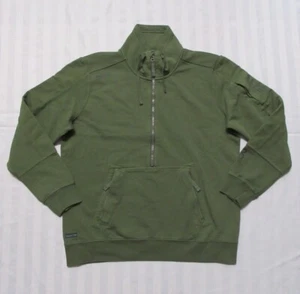 RLX Ralph Lauren Men's Olive Cotton Terry-Back Half-Zip Sweatshirt 784932204001 - Picture 1 of 19