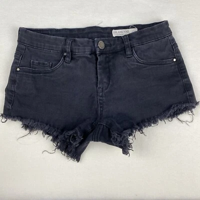 Pantalones Cortos Blank NYC Little Queenie Negros Denim Corte Talla 25 Foto 1 de 4