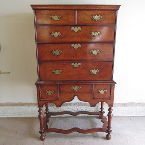 Vintage English Chest On Chest Highboy By Elijah Slocum, Hudson, New York Cover