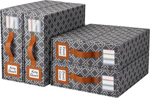 4 Pack Bed Sheet Organizers and Storage, (King & Queen Size)Sheet Organizer - Picture 1 of 6