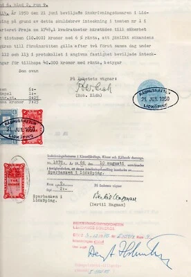 SUECIA: Ingresos locales en documento Lidköping 1960. (x14) Foto 1 de 2