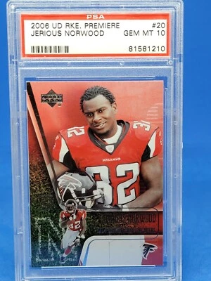 2006 UD Rookie Rc Premiere Graded Slabbed PSA Gem Mt 10 #20 Jerious Norwood - Image 1 of 4