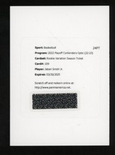 2022-23 Contenders Optic Jabari Smith Jr. RC Auto Variation Redemption