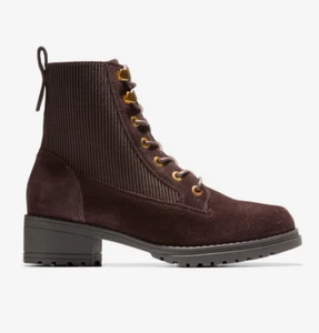 Cole Haan® Damen 6.5 B Camea Waterproof Combat Boot II in Dark Chocolate Wildleder - Bild 1 von 7