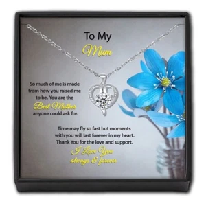 Mum Gift from daughter to Mummy Silver Necklace pendent and Personalised Card - Picture 1 of 9