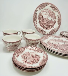 20 Teile Churchill Staffordshire The Brook China England 4 Gedecke - Bild 1 von 9