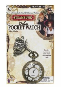 Reloj de Bolsillo Steampunk Utilería Bronce Estampado Abierto Patrón de Flor Top con Cadena - Imagen 1 de 2