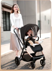 High View Baby Stroller Ergonomics Seat Bassinet for Newborn Portable Baby Pram - Picture 1 of 14