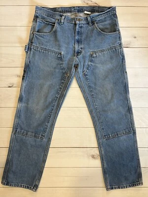 Pantalones de mezclilla de colección Key doble rodilla para hombre 36x32 carpintero pintor lavado medio ropa de trabajo Foto 1 de 4