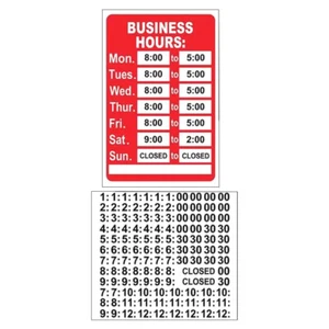 2 Pcs Business Hours Sticker Custom Open Signs for Metal Office Door - Picture 1 of 12