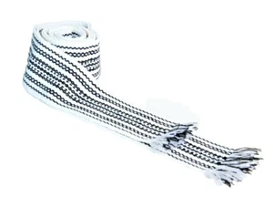 Ukrainian hand woven homespun Hutsul Belt Black White KRAYKA for Vyshyvanka - Picture 1 of 6