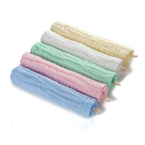 Baby Bath Towel Burp Cloths Muslin Washcloths Swaddle Face Wipe Handkerchiefs - Picture 1 of 18