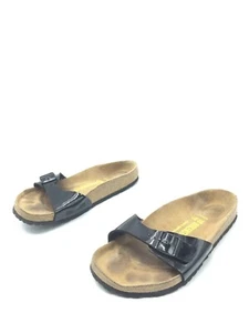 Birkenstock Madrid Birko-Flor Sandalias Negras Para Mujer T.38 US.6 UK.5 - Imagen 1 de 5