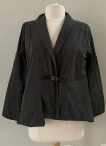 SUN KIM Vienna Jacket Lightweight Blazer Pockets Lagenlook Taupe Size M EUC - Picture 1 of 5