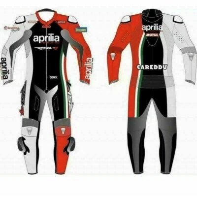 APRILIA Traje de Cuero de la Motocicleta Biker Chaqueta de Cuero Pantalón-M-L-XL - Imagen 1 de 3