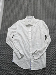 robert graham white floral pattern mens dress shirt size 15.5 long sleeve cotton - Picture 1 of 7