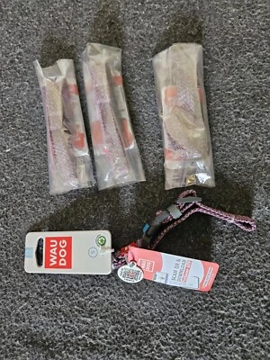 Lot 4 Wau Dog Medium Purple Reflective Collar Smart ID QR Pet Tag 28-40cm/11-15" - Image 1 of 4