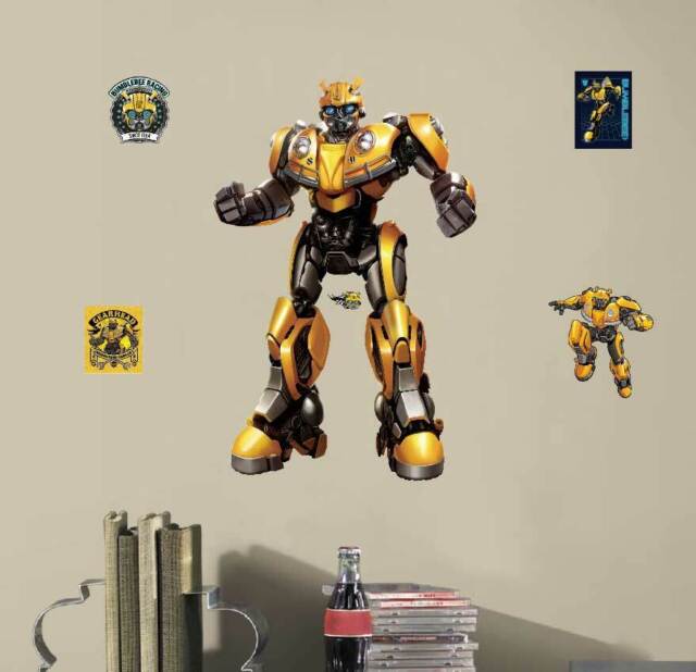 TRANSFORMERS Movie BUMBLEBEE Promo Shot Full Body Window Cling Sticker NEW