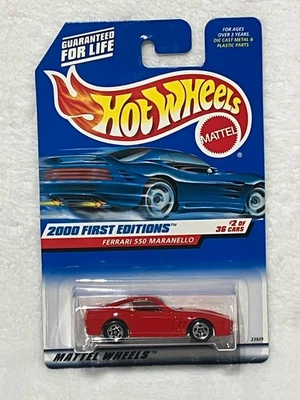 Hot Wheels 2000 First Editions Ferrari 550 Maranello W/5SP Blue Card #2/36 NICE! - image 1 of 2