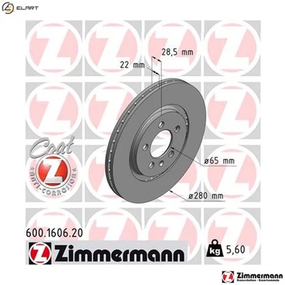 2x BRAKE DISC 600.1606.20 FOR VW GOLF/III/Mk JETTA VENTO PASSAT CORRADO  SEAT - Image 1 of 4