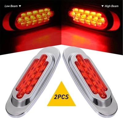 2x 16 LED luces de separación laterales impermeables para remolque camión RV rojo EE. UU. Foto 1 de 4