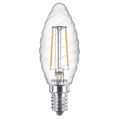 Philips LED Filamento Candela 2W=25W E14 Trasparente Incurvata 250lm Lampade - Immagine 1 di 2
