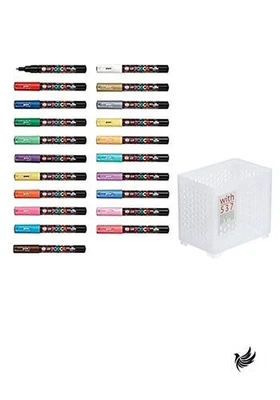 Mitsubishi Pencil uni Posca Marcador a Base de Agua Extra Fino PC-1M-21C Juego de 21 Colores Foto 1 de 3